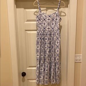 Jcrew Blue and White Patterned Women's Dress